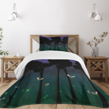 Woodland Night Cartoon Kids Bedspread Set