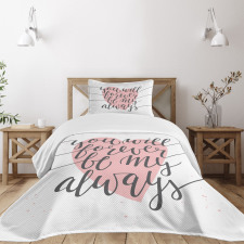 Heart and Love Words Bedspread Set