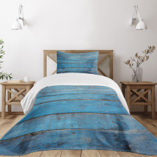 Watercolor Wooden Planks Bedspread Set