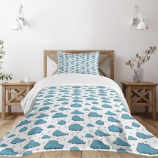 Rain Drops and Clouds Bedspread Set