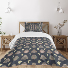 Abstract Owls and Crescent Bedspread Set