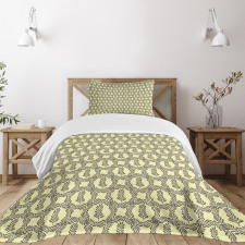 Circle Vivid Leafy Branches Bedspread Set