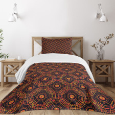 Abstract Circles and Flora Bedspread Set