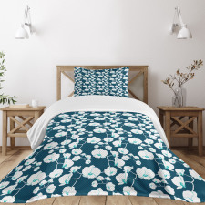 Delicate Floral Branch Bedspread Set