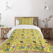 Colorful Flourish Pattern Bedspread Set