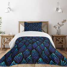 Dotted Waves Illustration Bedspread Set