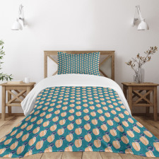 Creative Vegan Food Motif Bedspread Set