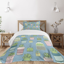 Houseplants Succulents Bedspread Set