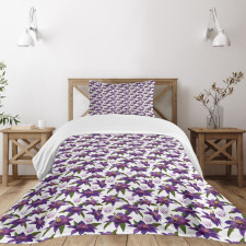 Clematis Blossoms Look Bedspread Set