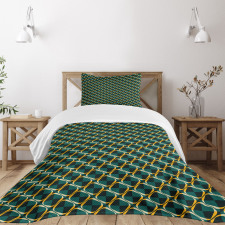 Checkered Pattern Rings Bedspread Set