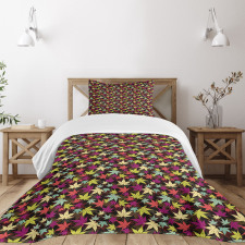 Motley Autumn Tree Foliage Bedspread Set