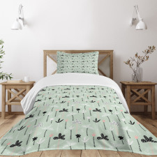 Exotic Hawaiian Palm Trees Bedspread Set