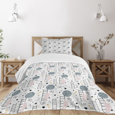 Love Theme Bear Stars Bedspread Set