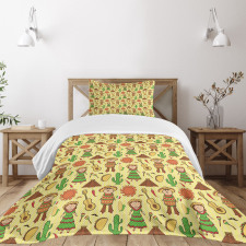 Music Man and Woman Cultural Bedspread Set