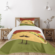 Vintage Style Food Place Sign Bedspread Set