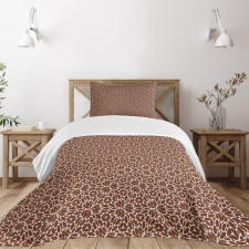 Retro Floral Petal Motif Bedspread Set