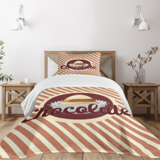 Chocolate Typography Bedspread Set