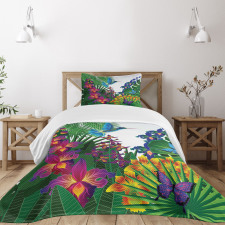 Vibrant Tropical Jungle Bedspread Set