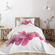 Pink Blossoms on a Branch Bedspread Set