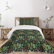 Variety of Vintage Leaves Bedspread Set