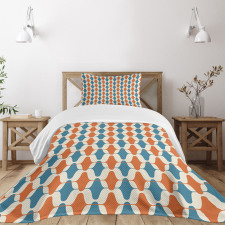 Fifties Style Motifs Vintage Bedspread Set