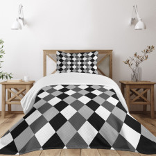 Black and White Rhombus Bedspread Set