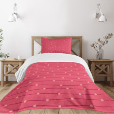 Parallel Pinkish Waves Bedspread Set