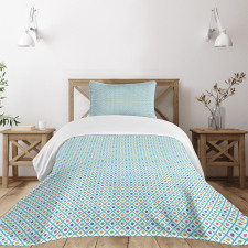 Checkered Diagonal Squares Bedspread Set