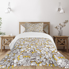 Modern Urban Art Graffiti Bedspread Set