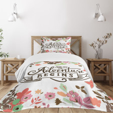 Flourishing Flower Silhouette Bedspread Set