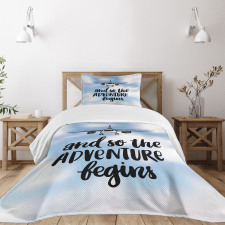 Hand Lettering Design Ink Art Bedspread Set