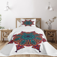 Geometric Floral Motif Bedspread Set