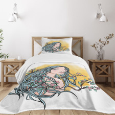 Japanese Cherry Blossom Bedspread Set