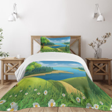 Cartoon Landscape Pattern Bedspread Set