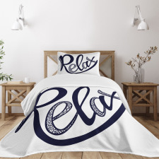 Calligraphic Font Bedspread Set