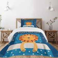 Sleeping Sketched Lion King Bedspread Set