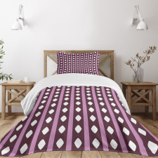 Stripes and Diamond Shape Bedspread Set