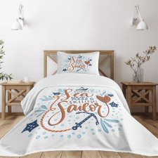 Skillful Sailor Phrase Bedspread Set