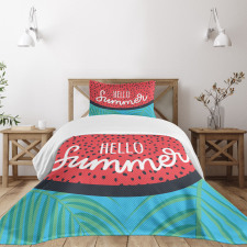 Watermelon Jungle Leaf Bedspread Set