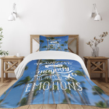 Travel Words Airplane Bedspread Set