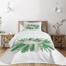 Tiny Sparrownd Leaves Bedspread Set