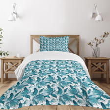 Tropical Palm Leaves Bedspread Set