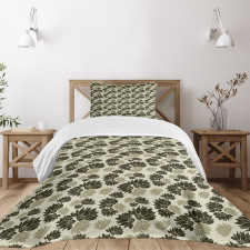 Antique Flower Silhouettes Bedspread Set