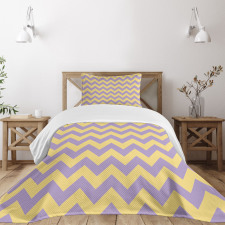 Zigzag Style Stripe Pattern Bedspread Set