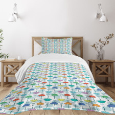 Parasol Pattern in Rain Bedspread Set