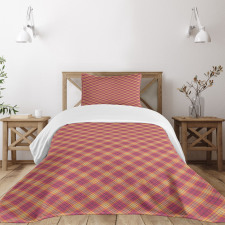 Checkered Tartan Motif Bedspread Set