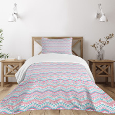 Brush Stroked Zigzags Bedspread Set