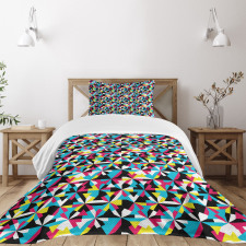 Sixties Style Inspired Motifs Bedspread Set