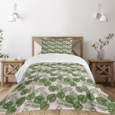 Monstera Leaf Palm Tree Bedspread Set