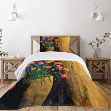 Botanical Vase Illustration Bedspread Set